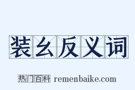 装幺反义词是什么意思的图片